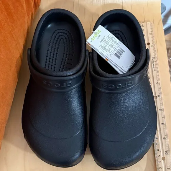 New With Tags Black Bistro CROCS Work Clogs Mens 8 Women's 10 USA Shoes - Picture 2 of 12